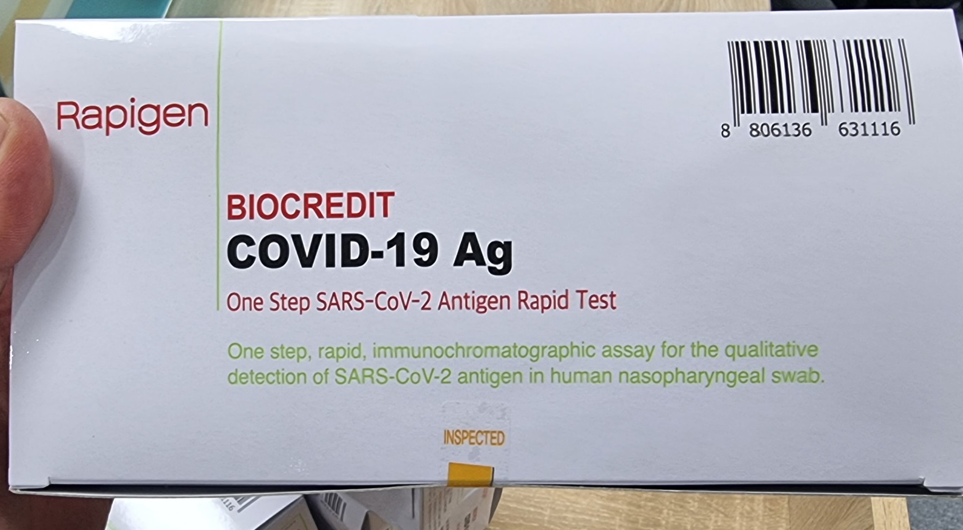 Test thử nhanh BioCredit test nhanh COVID-19 Rapigen Hàn Quốc