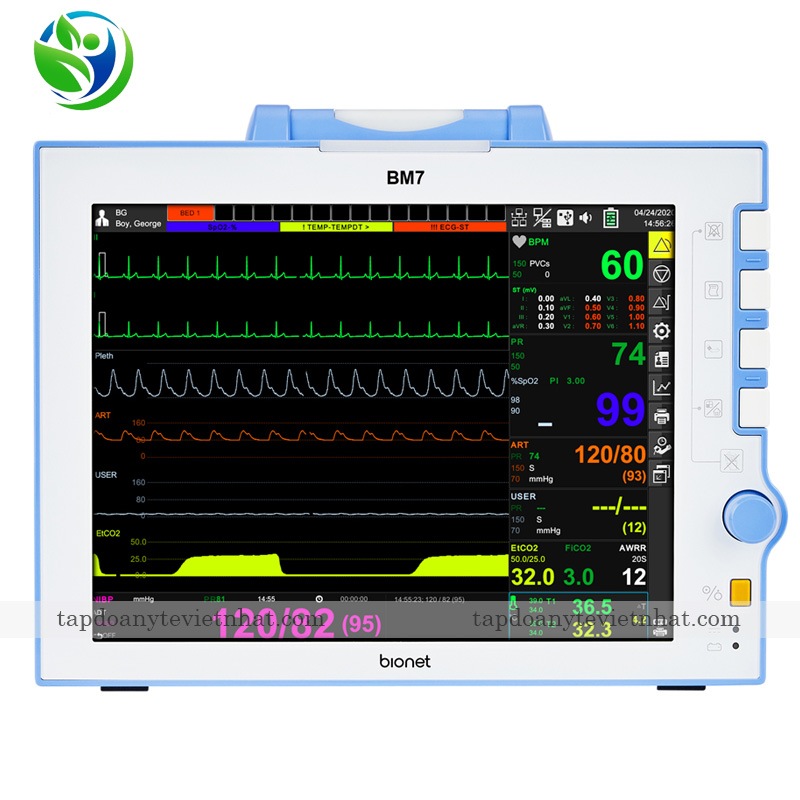 Máy Monitor theo dõi bệnh nhân 5,6,7 thông số Bionet BM7. Xuất xứ: Hàn Quốc